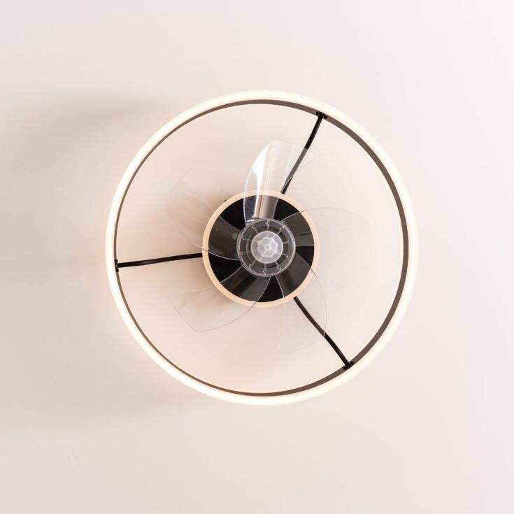 Living Room Round Chandelier Fan Light