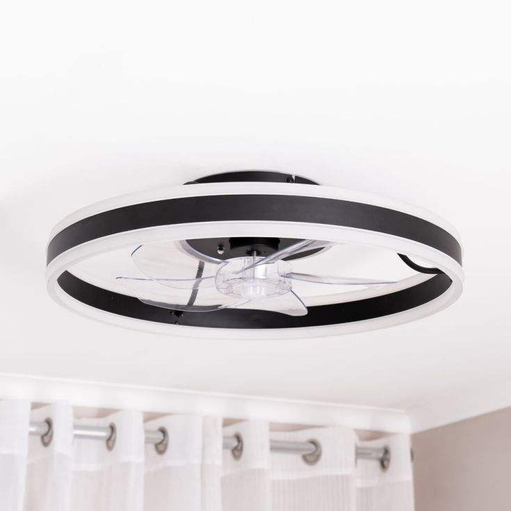 Living Room Round Chandelier Fan Light